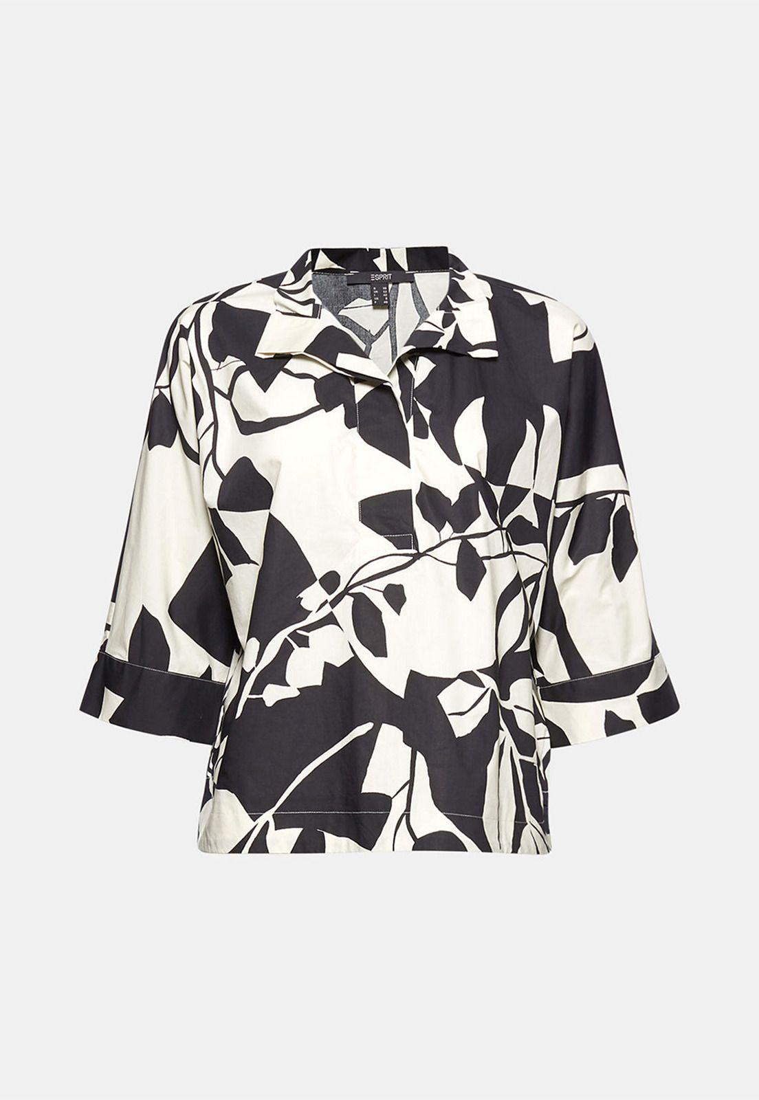 Blusa En Popelina Con Estampado Esprit-3
