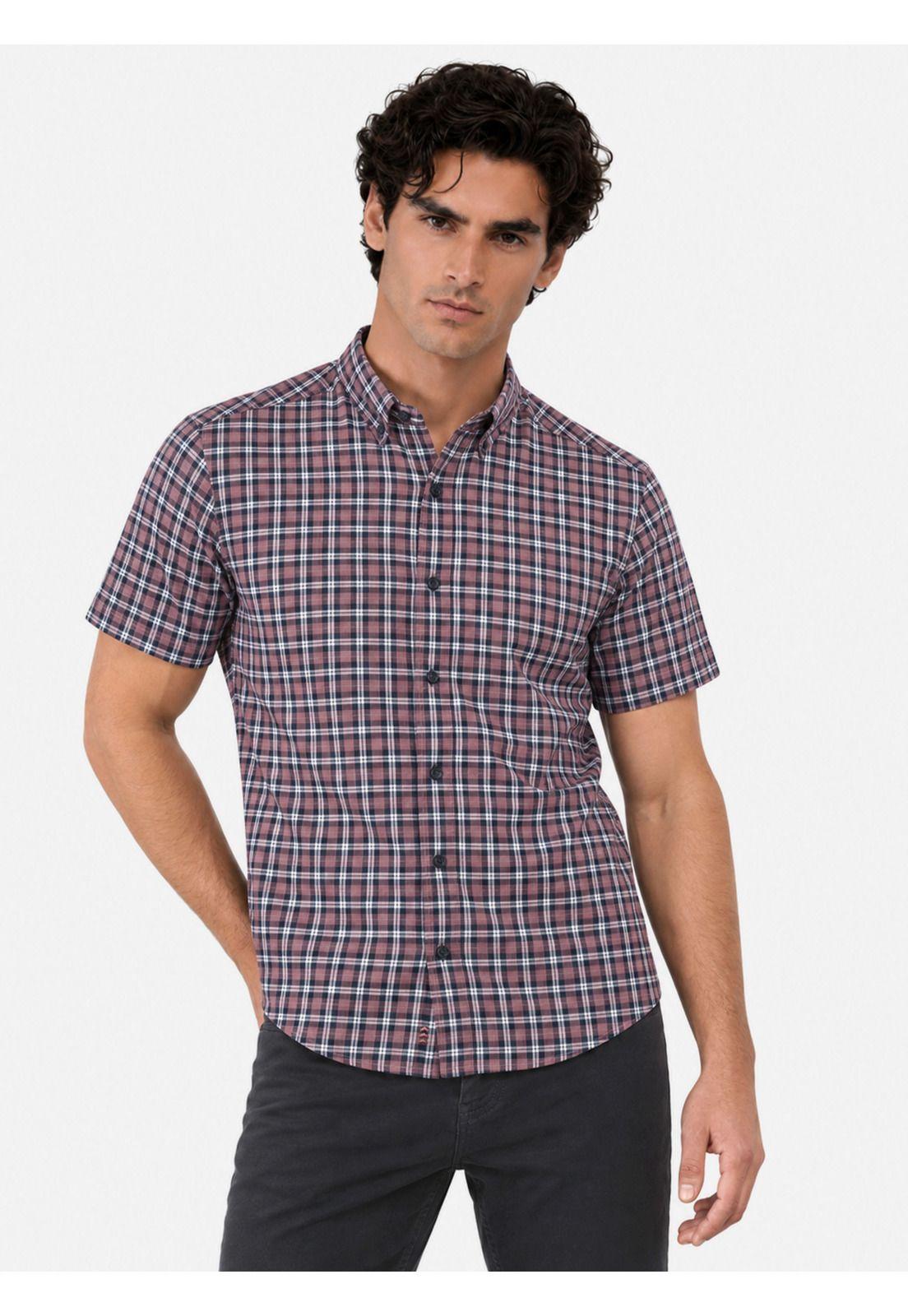 Camisa A Cuadros Regular Fit Rojo Arrow CM34034RO-0