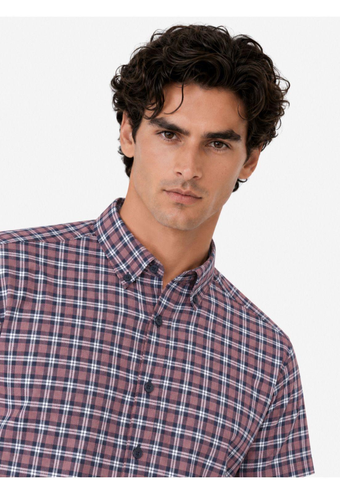 Camisa A Cuadros Regular Fit Rojo Arrow CM34034RO-2