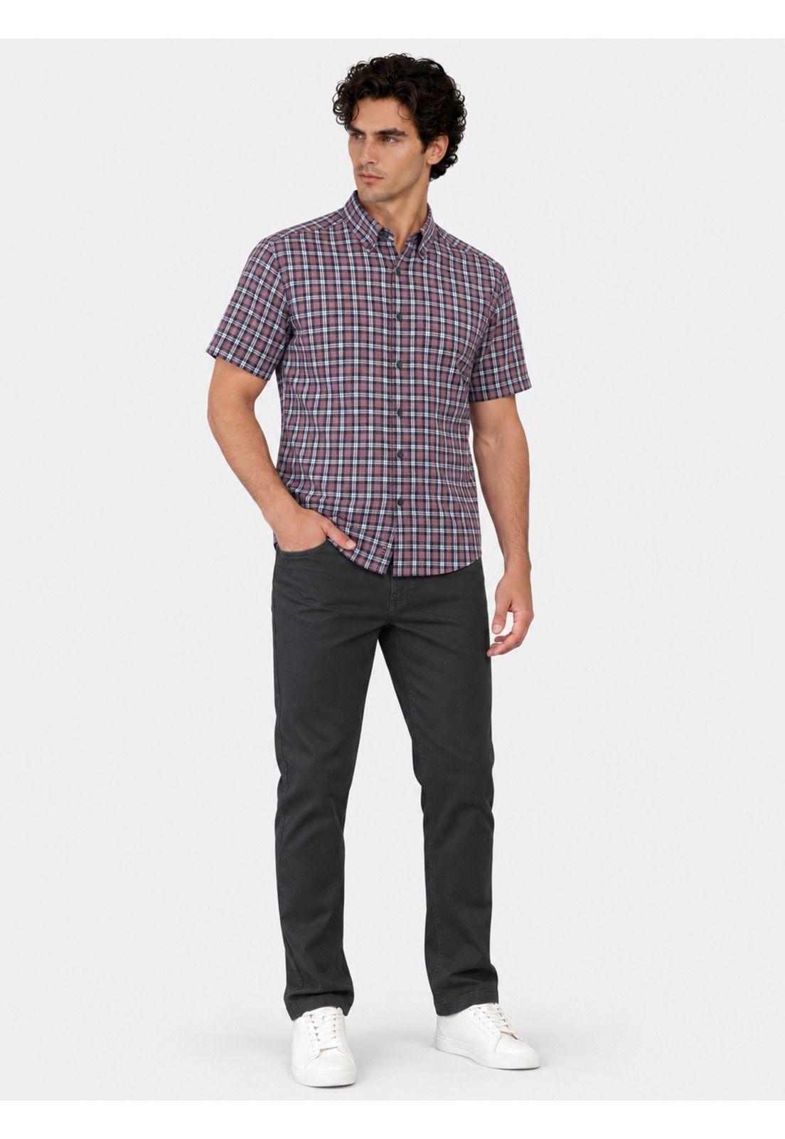 Camisa A Cuadros Regular Fit Rojo Arrow CM34034RO-3