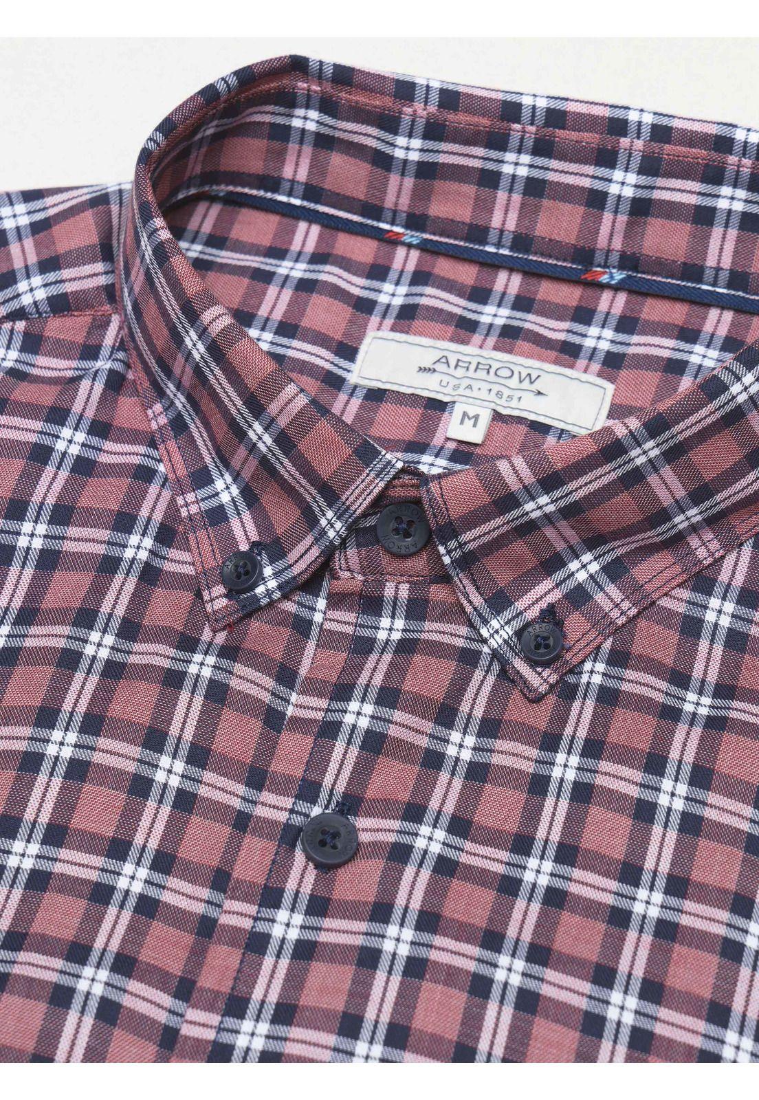 Camisa A Cuadros Regular Fit Rojo Arrow CM34034RO-5