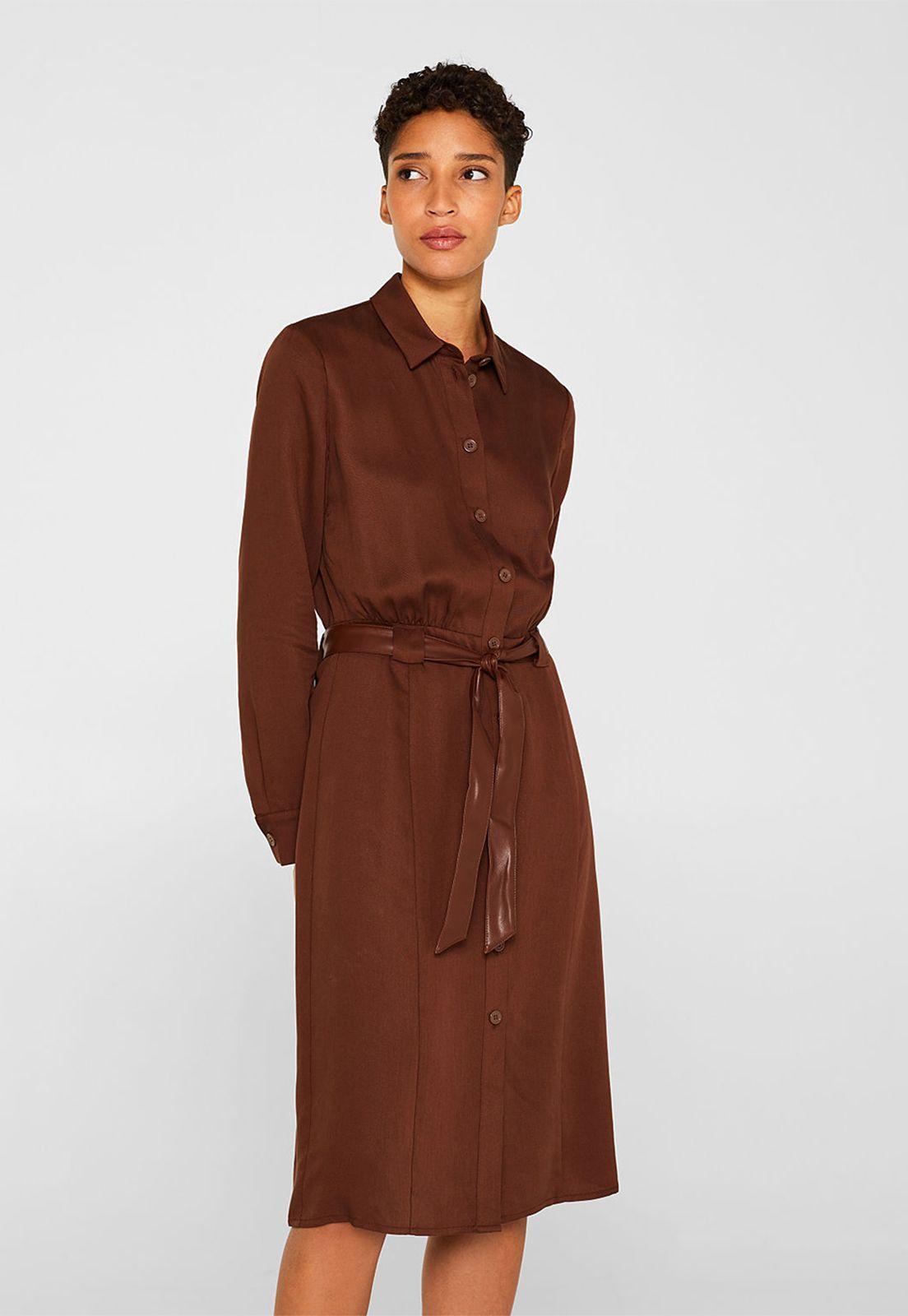 Vestido Camisero Con Cinturón Esprit-0