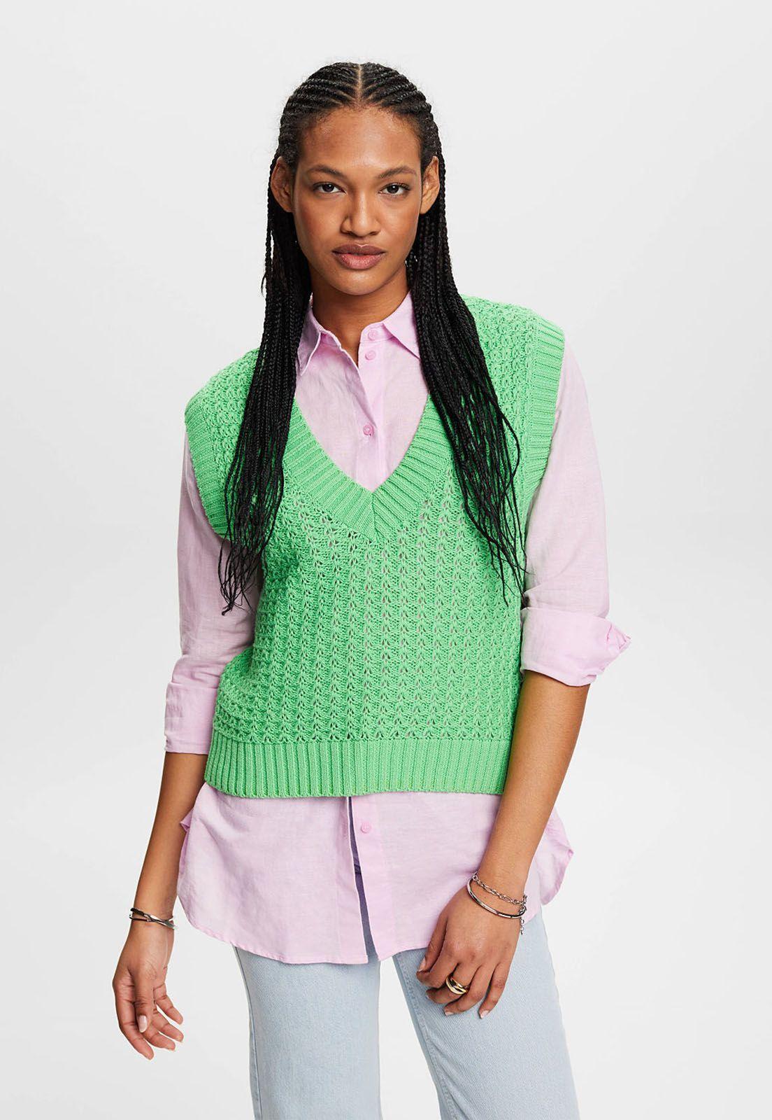 Sweater Sin Mangas Cuello V Mujer Esprit-0