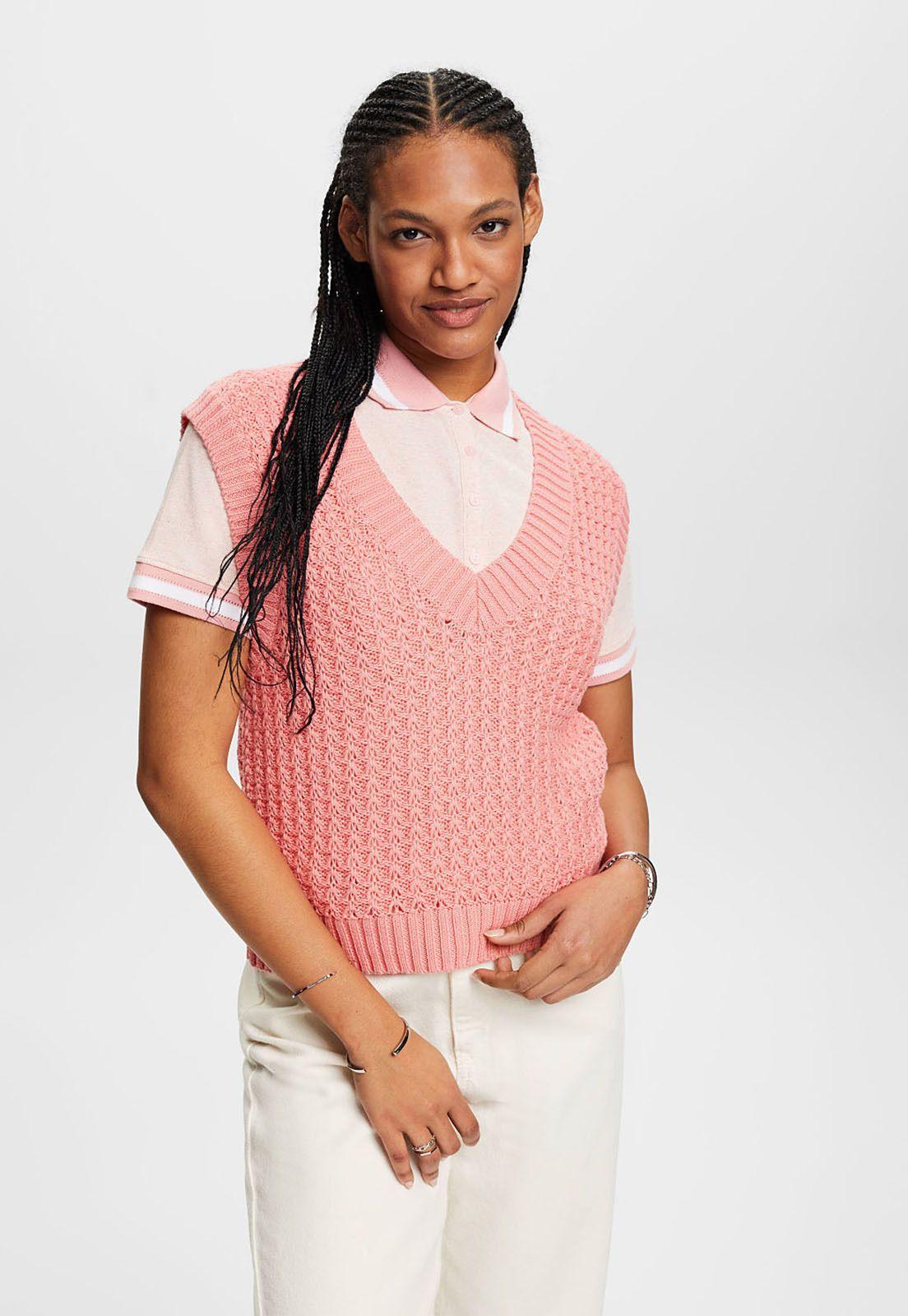Sweater Sin Mangas Cuello V Mujer Esprit-0