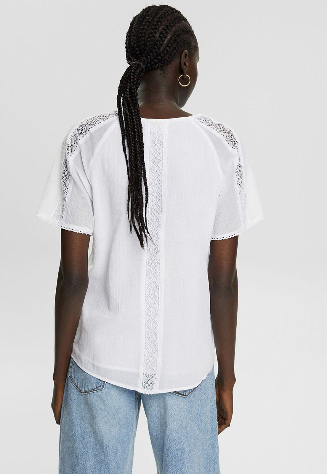 Blusa Con Encaje Esprit Violeta-1