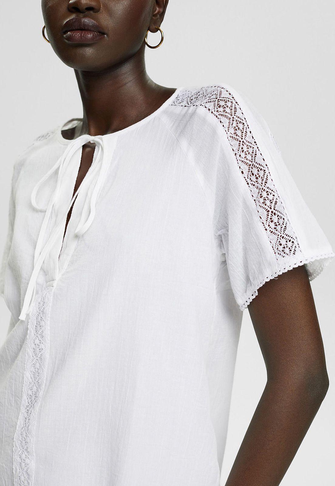 Blusa Con Encaje Esprit Violeta-2