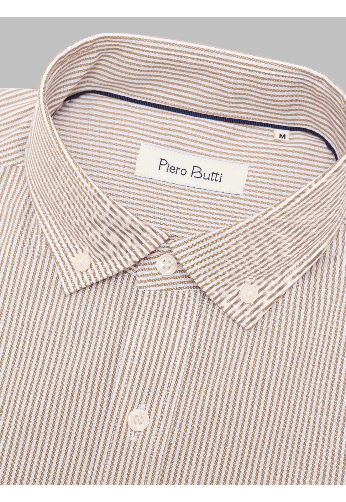 Camisa Rayas Tailored Fit Beige Piero Butti PBCIF10BE-4