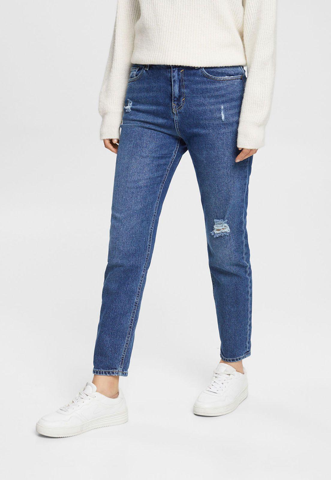 Jeans Straight Boyfriend Tiro Alto Mujer Esprit 122CC1B304-0