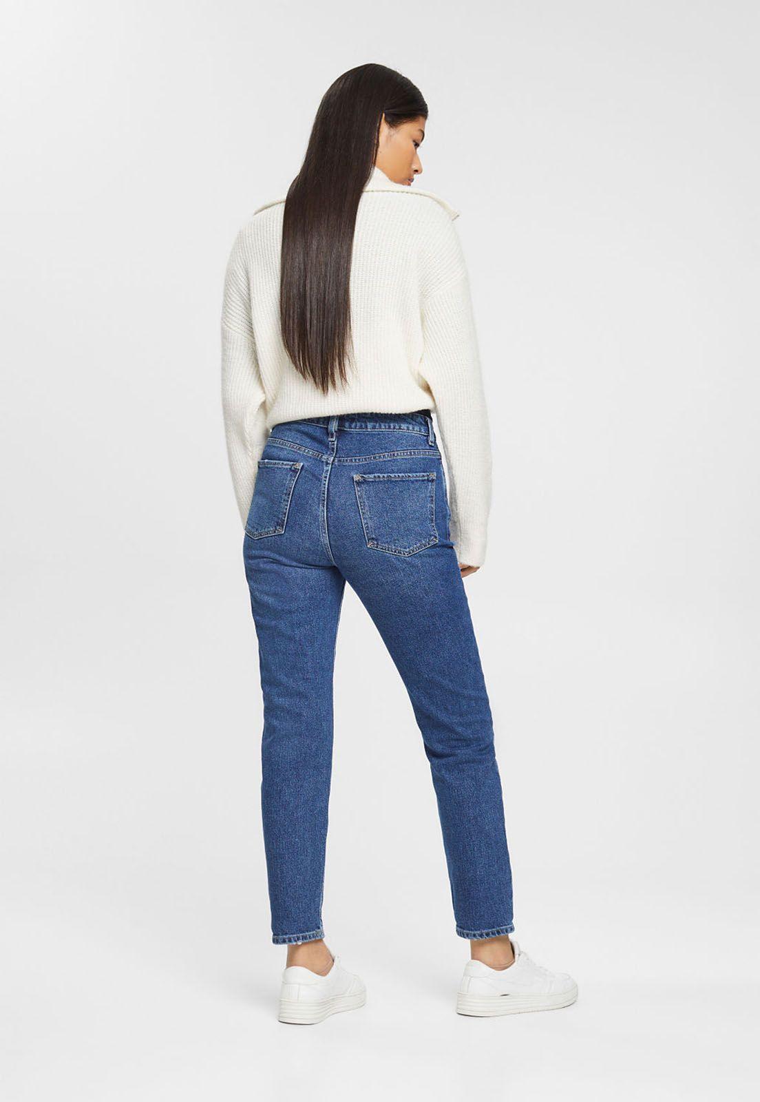 Jeans Straight Boyfriend Tiro Alto Mujer Esprit 122CC1B304-1