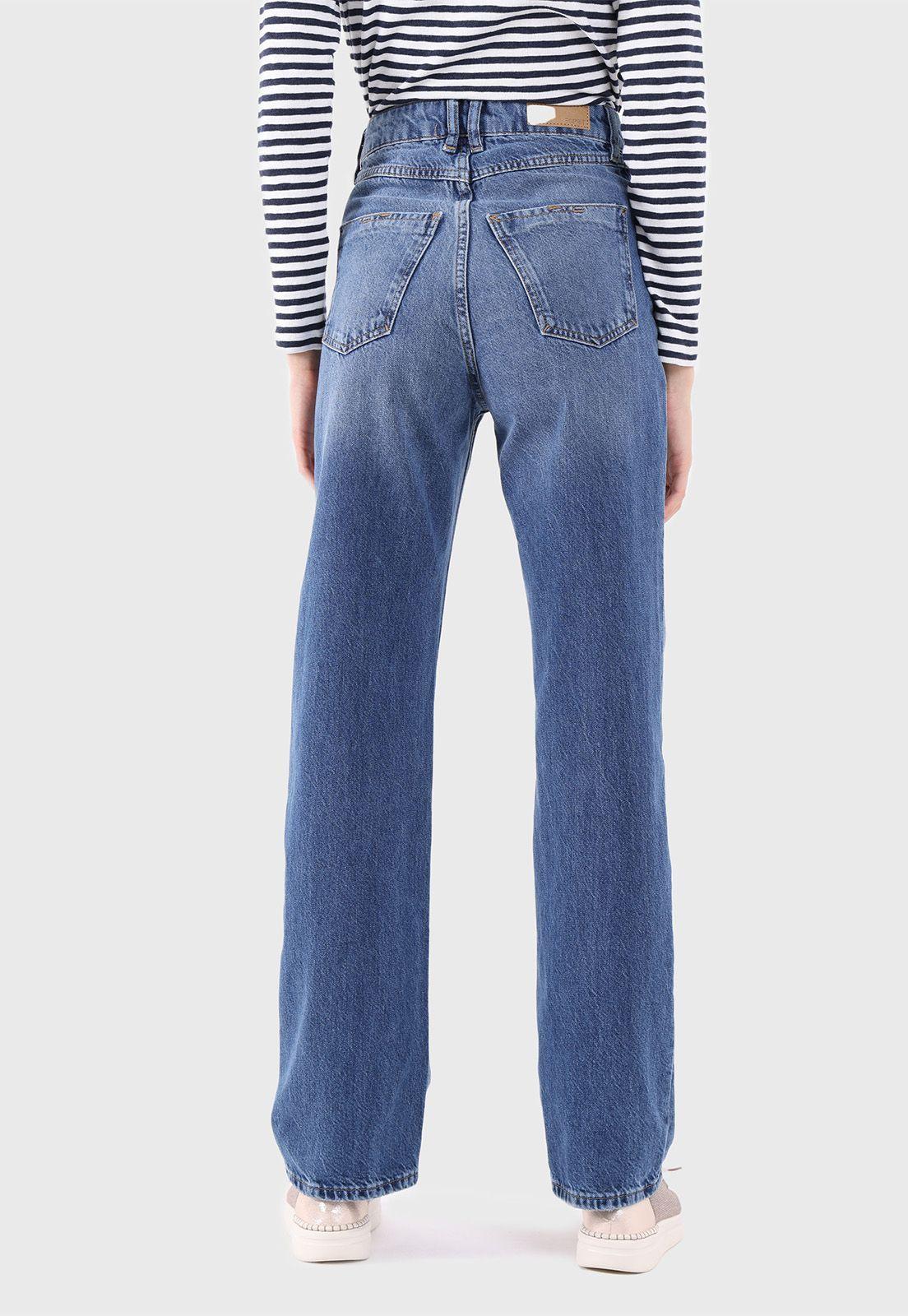 Jeans Corte Recto Con Efecto Desgastado Mujer Esprit-3