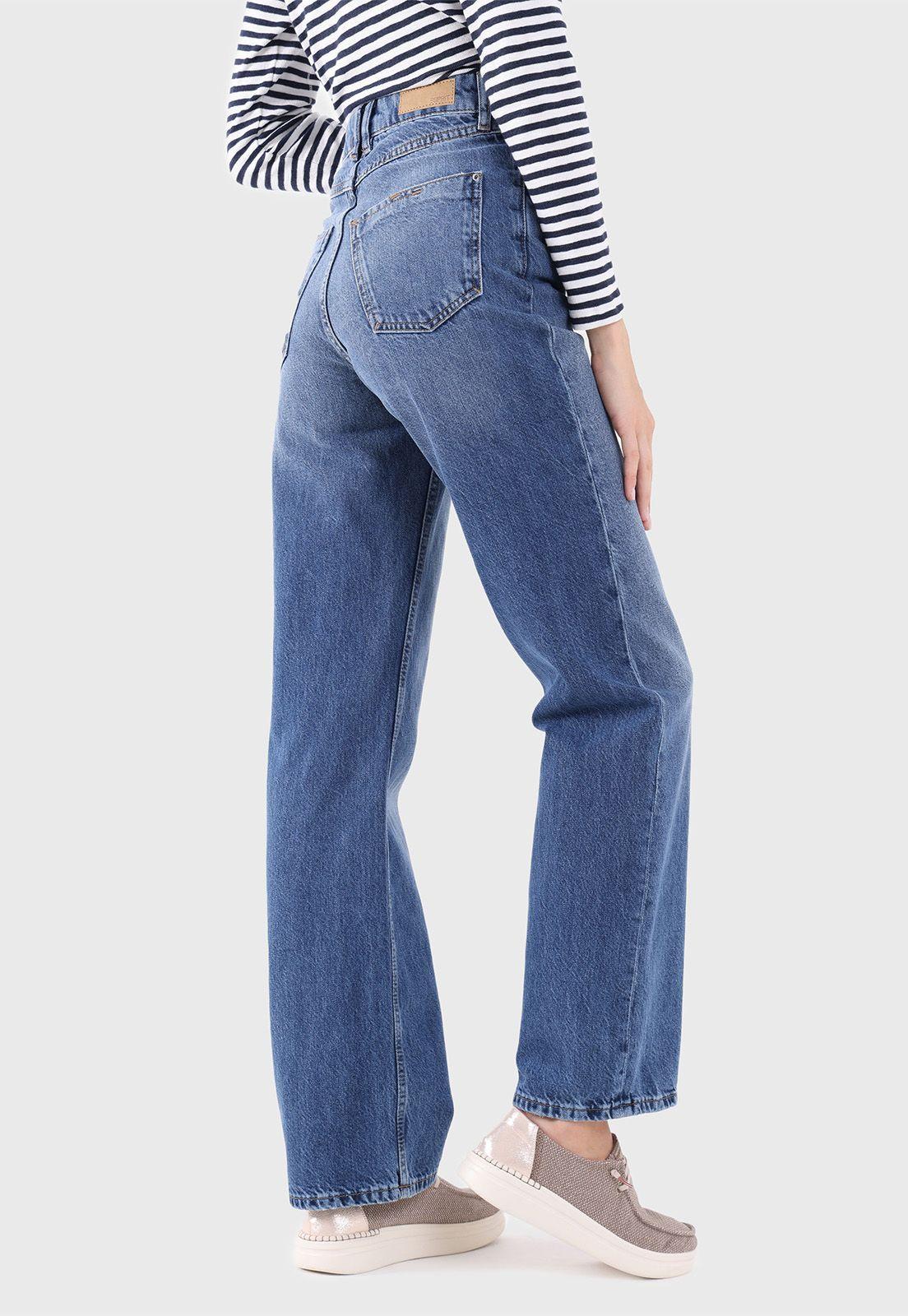 Jeans Corte Recto Con Efecto Desgastado Mujer Esprit-4