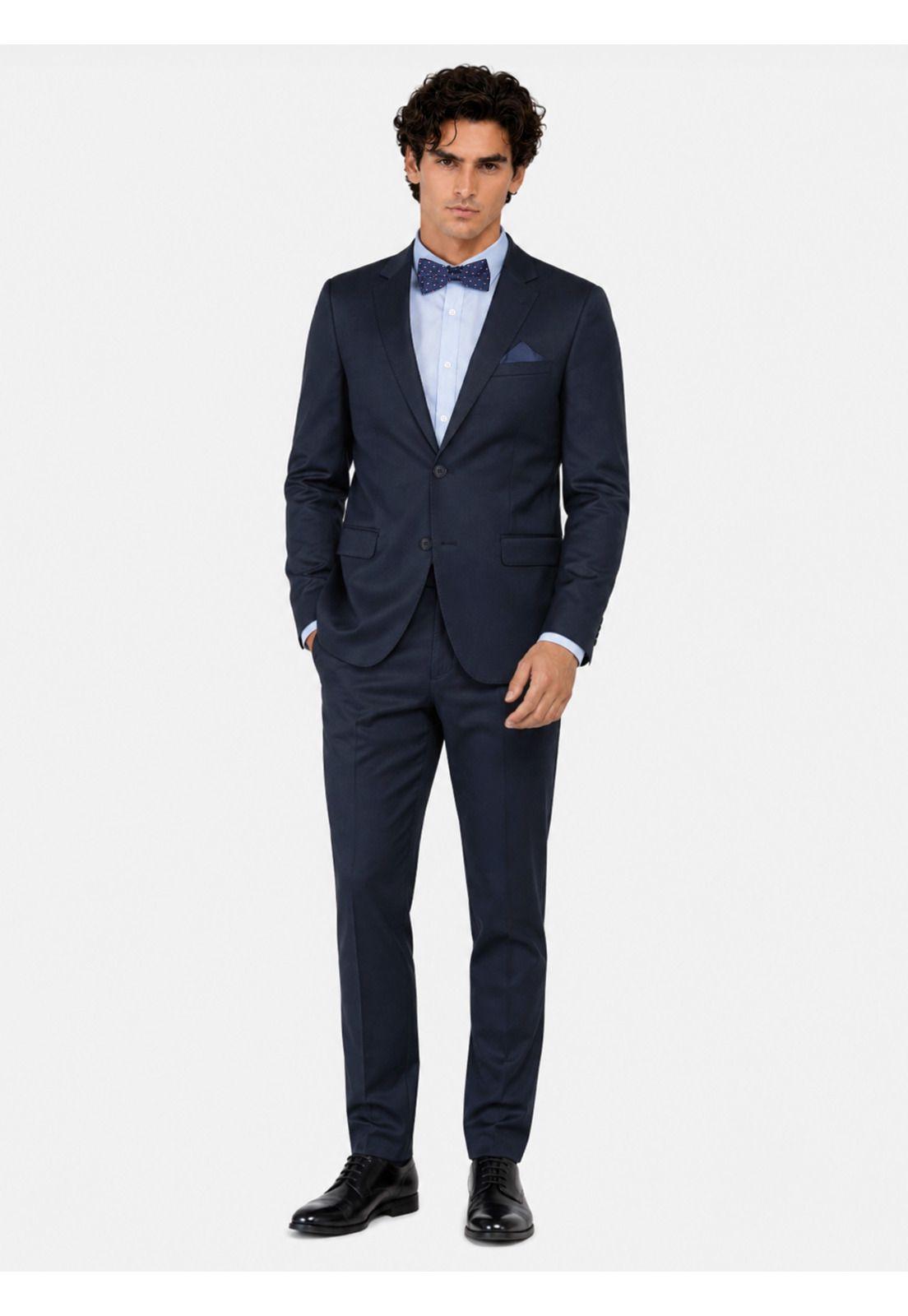 Traje Ceremonia Liso Spandex Tailored Fit Azul Marino Arrow AM34030NB-0