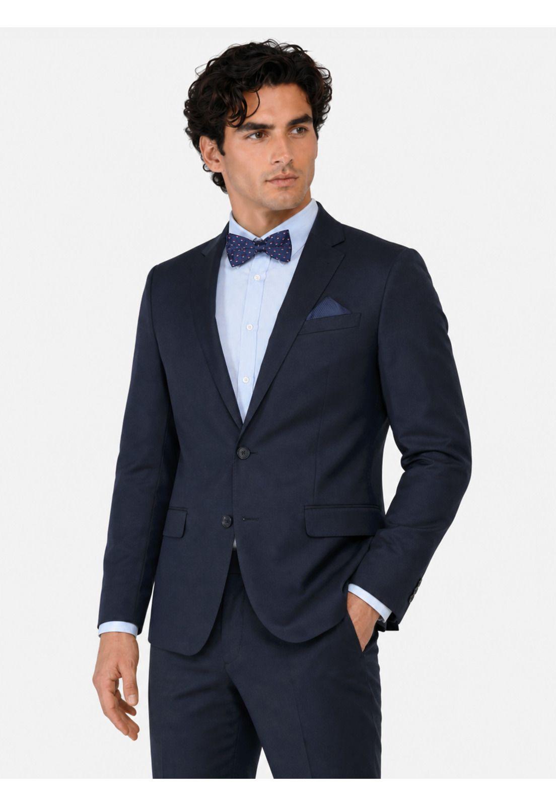 Traje Ceremonia Liso Spandex Tailored Fit Azul Marino Arrow AM34030NB-2