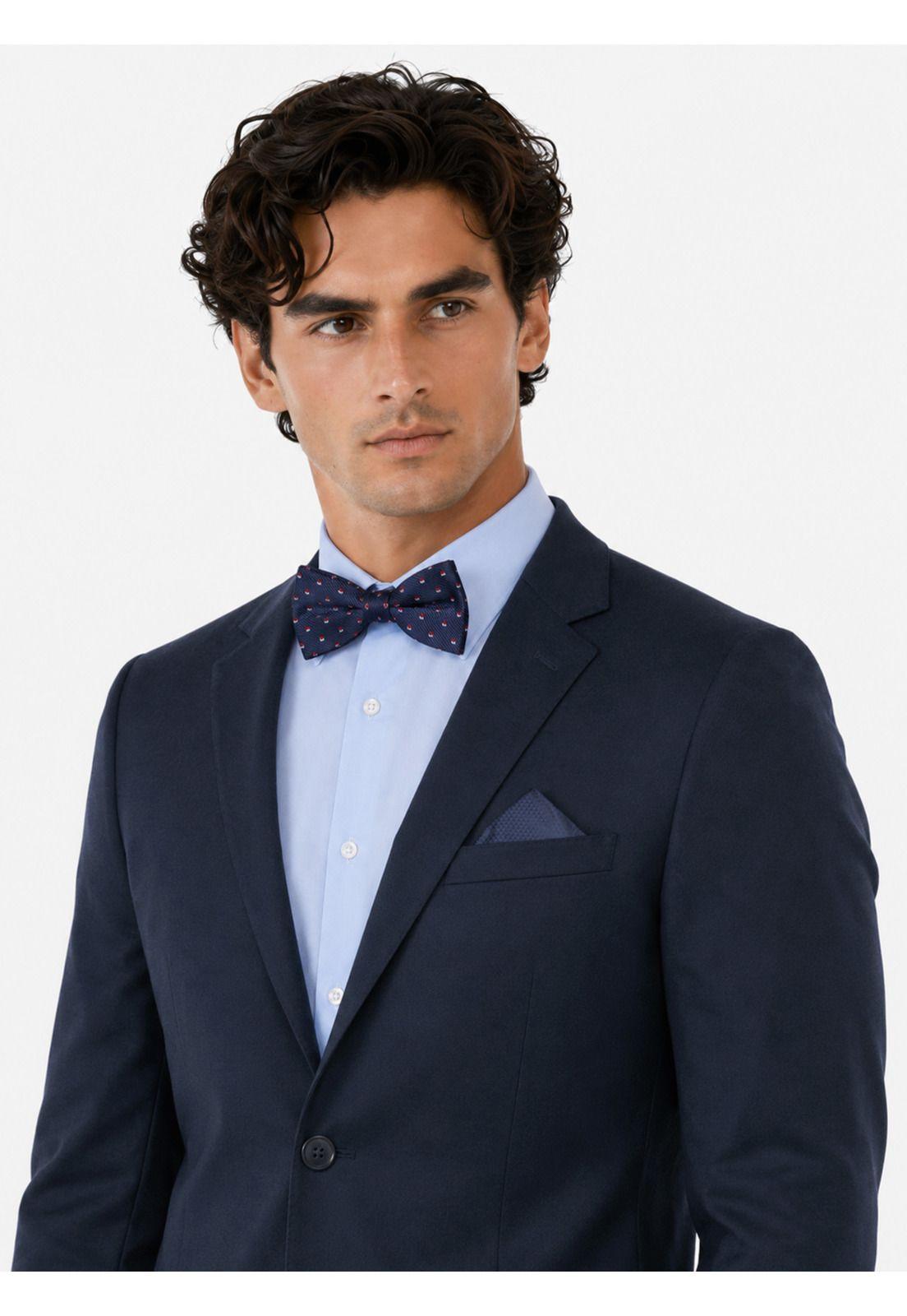 Traje Ceremonia Liso Spandex Tailored Fit Azul Marino Arrow AM34030NB-3