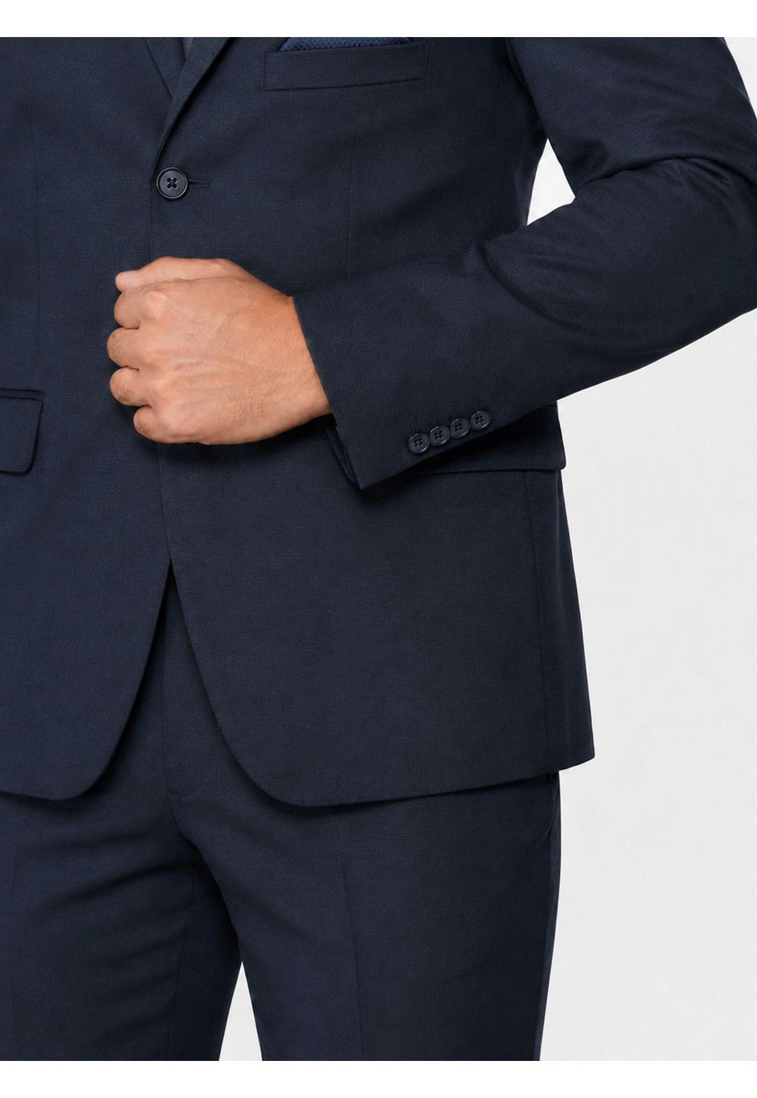 Traje Ceremonia Liso Spandex Tailored Fit Azul Marino Arrow AM34030NB-4