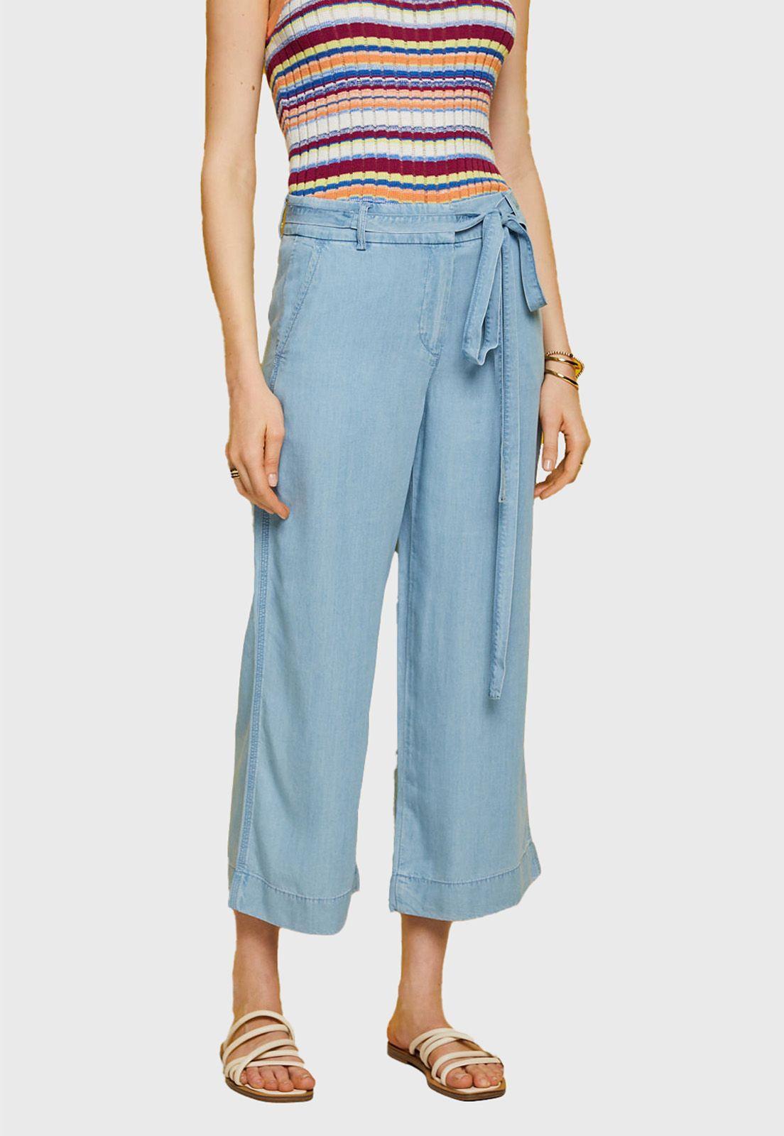 Pantalón Con Pierna Ancha Mujer Esprit-0