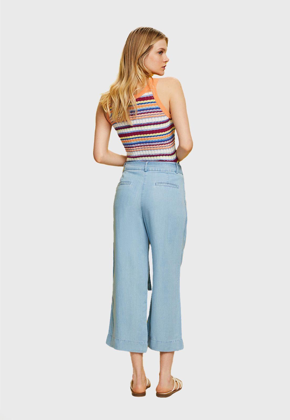 Pantalón Con Pierna Ancha Mujer Esprit-1