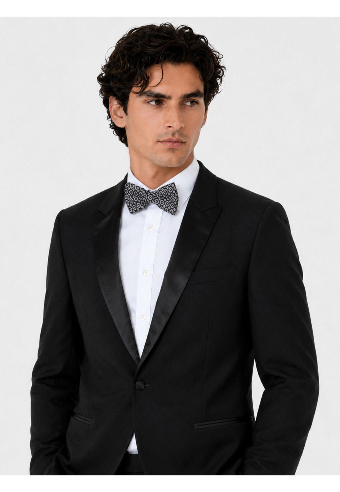 Traje Ceremonia Liso Spandex Slim Fit Negro Arrow AM32040NE-3