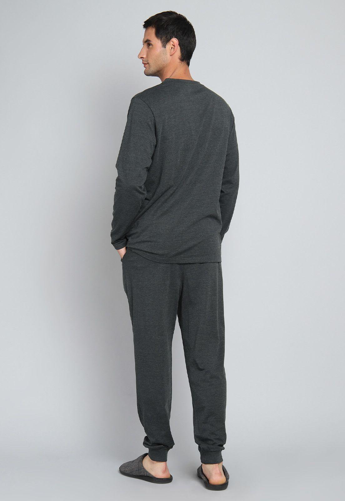 Pijama Largo Liso Arrow P1I3108GR-1