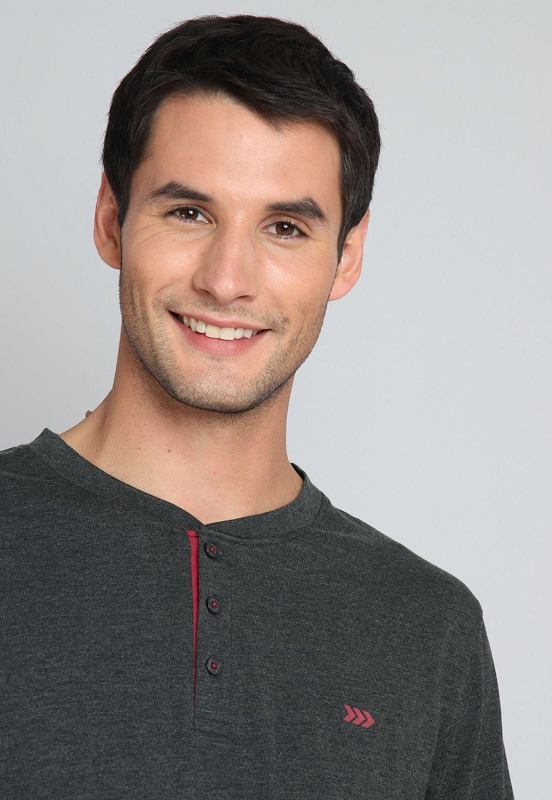 Pijama Largo Liso Arrow P1I3108GR-3