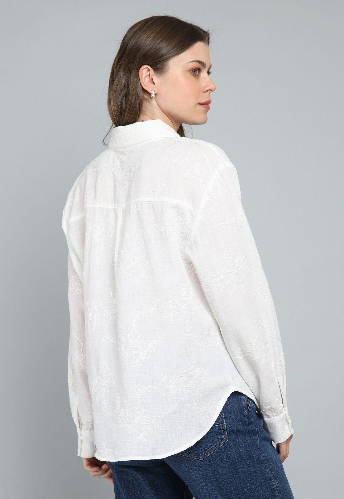 Blusa Bordada Manga Larga Mujer Esprit 119F010-1