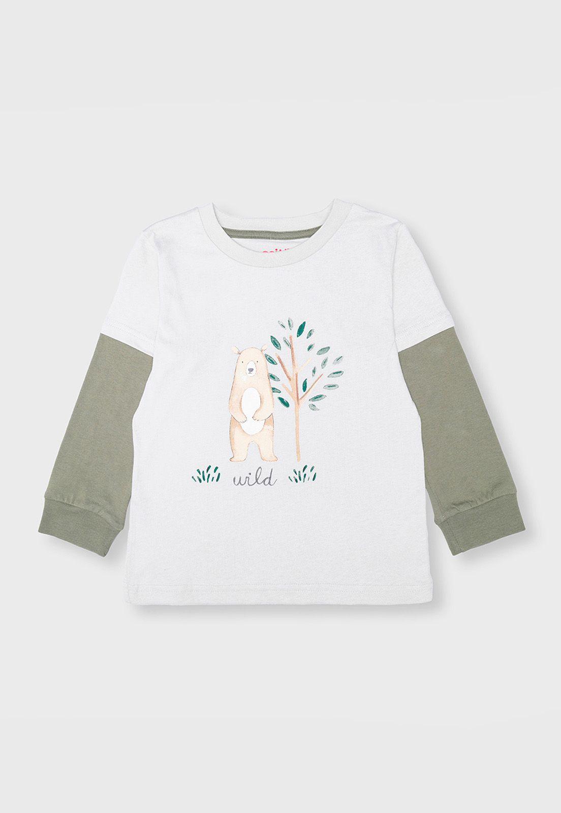 Polera Estampada Niño Osito-0