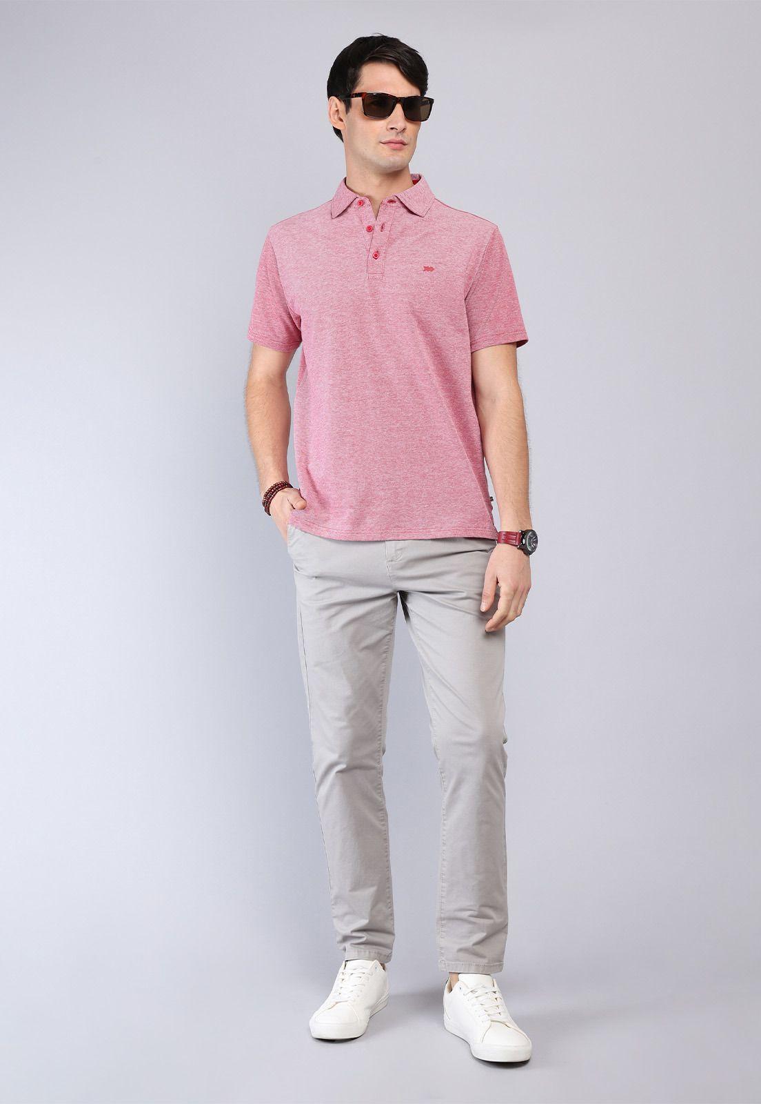 Polera Melange Manga Corta Arrow PO32026RO-3