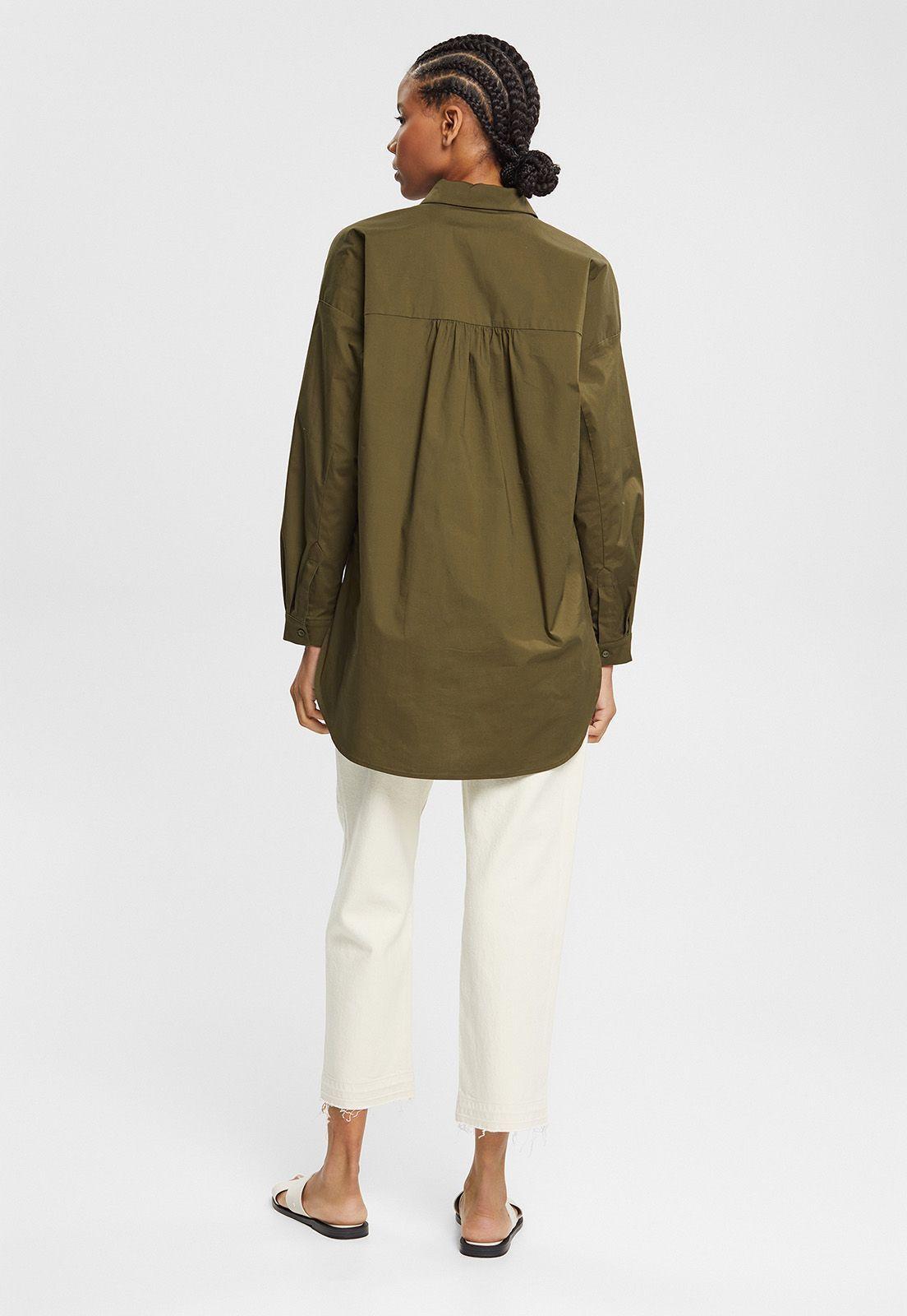 Blusa De Algodón Con Bolsillo Mujer Esprit-1