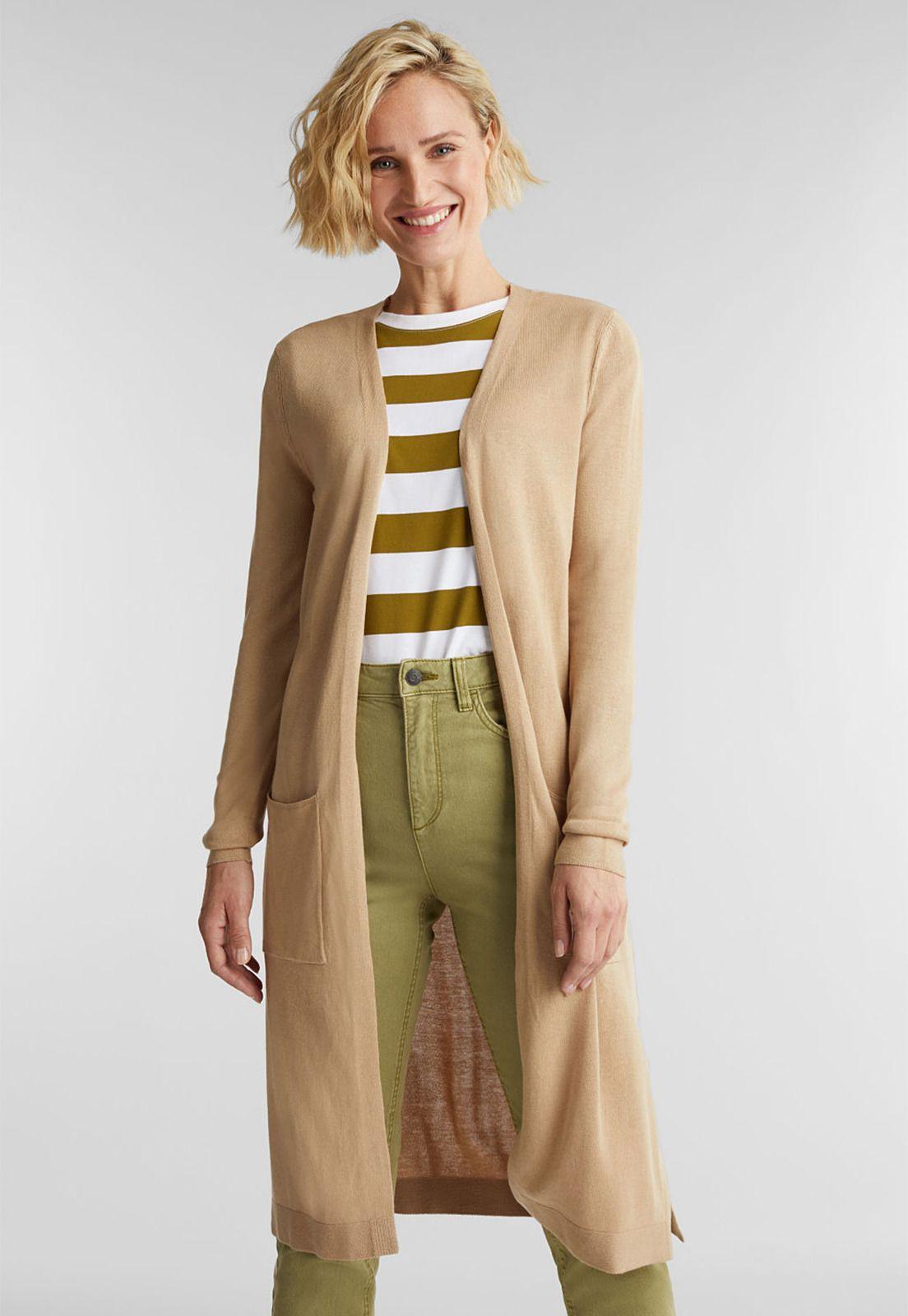 Cárdigan Largo Con Lino Esprit-0