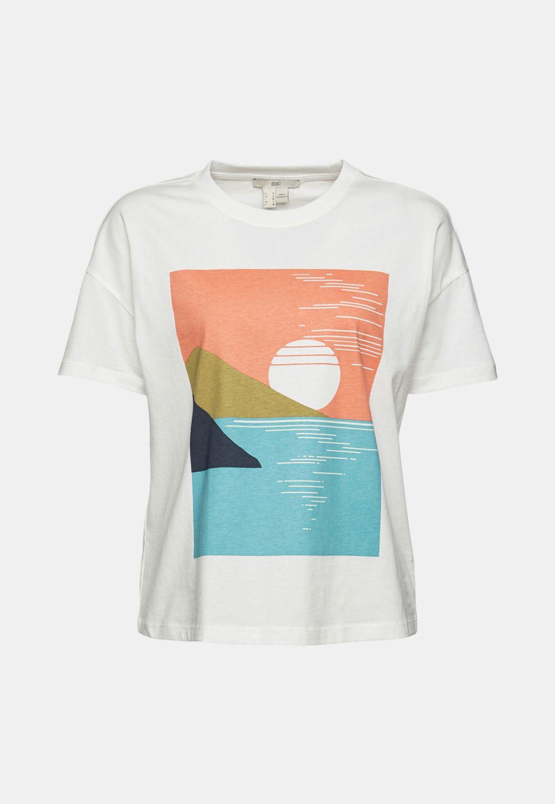 Polera Estampada Esprit Naranja-3