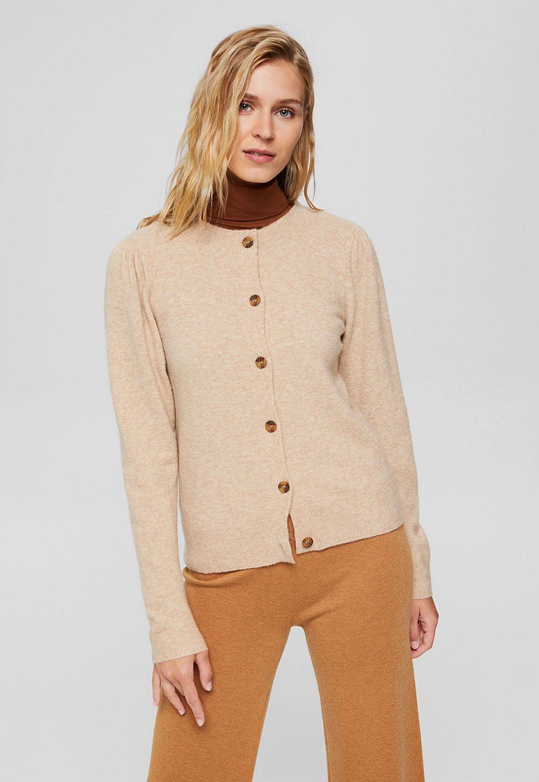 Cárdigan Con Mangas Fruncidas Esprit-0