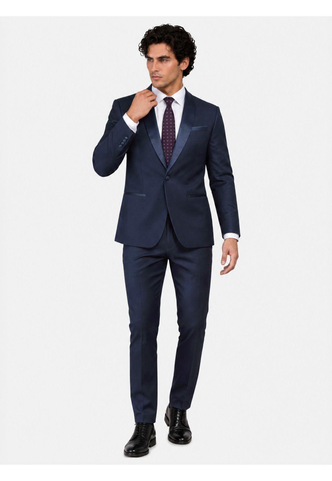 Traje Ceremonia Liso Spandex Slim Fit Azul Arrow AM32041AZ-0