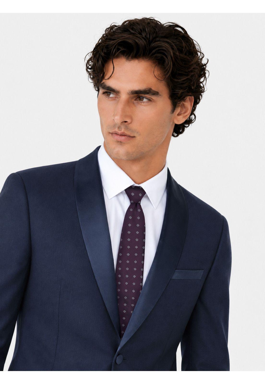 Traje Ceremonia Liso Spandex Slim Fit Azul Arrow AM32041AZ-3