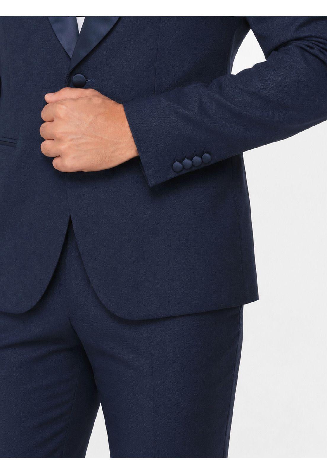 Traje Ceremonia Liso Spandex Slim Fit Azul Arrow AM32041AZ-4