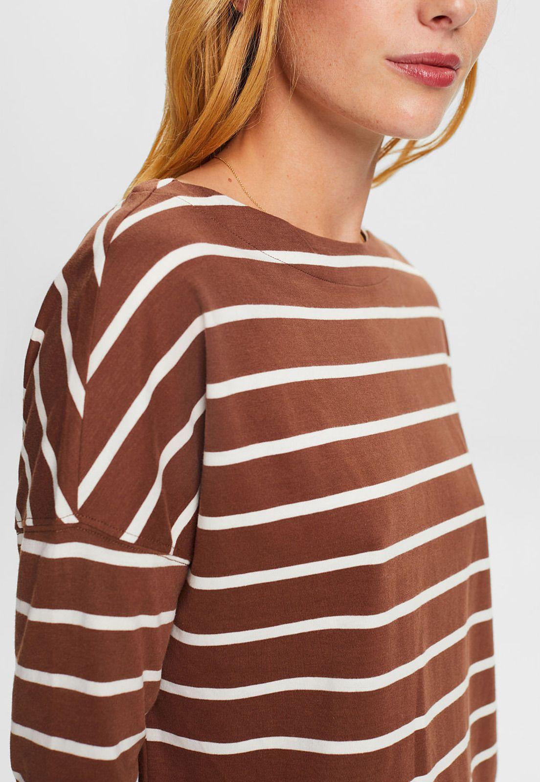 Polera manga larga con estampado a rayas Mujer Esprit-2