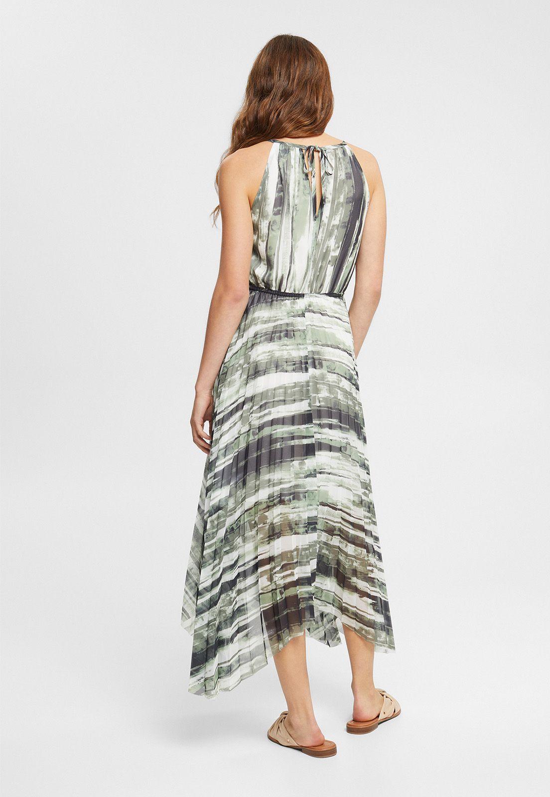 Vestido Midi De Gasa Plisado Mujer Esprit-1