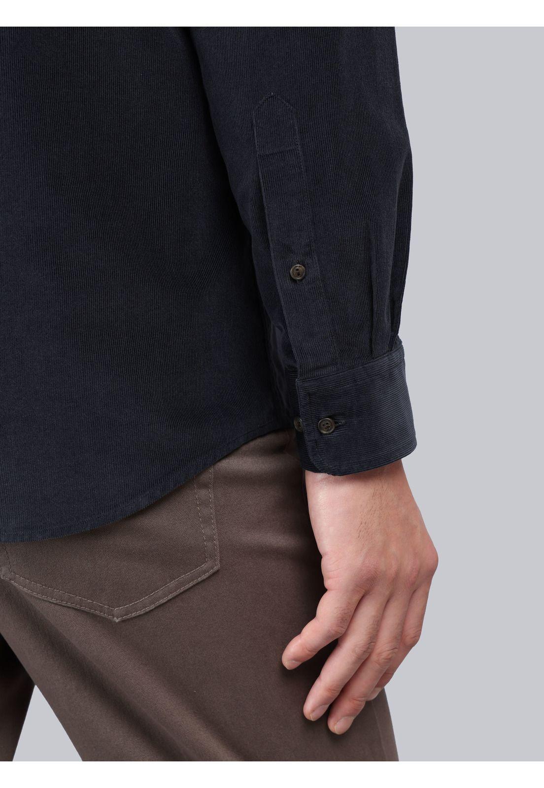 Camisa Cotelé Regular Fit Azul Marino Arrow CM33023NB-5