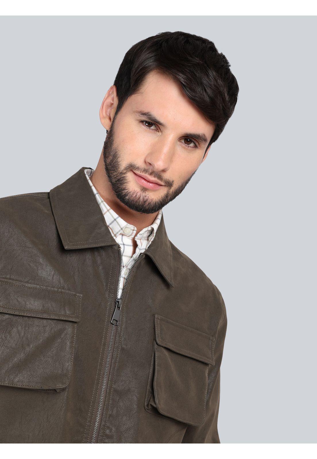 Chaqueta Cuero Sintético Regular Fit Verde Arrow CA33088CA-2