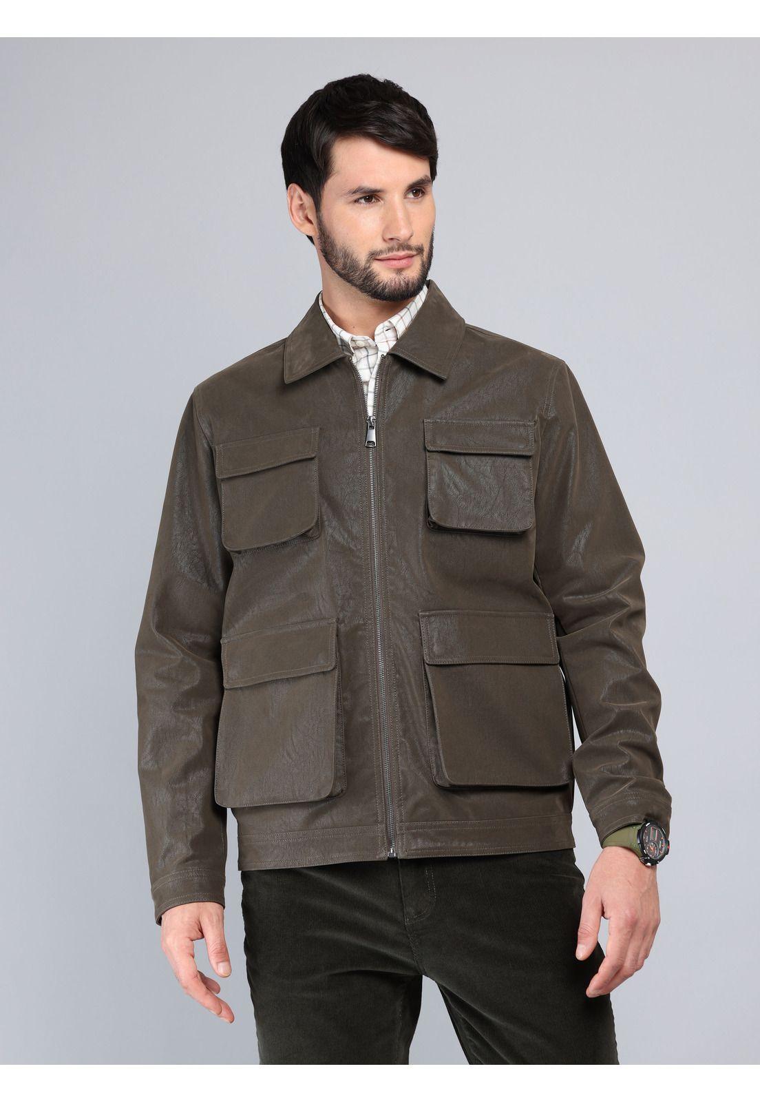 Chaqueta Cuero Sintético Regular Fit Verde Arrow CA33088CA-5