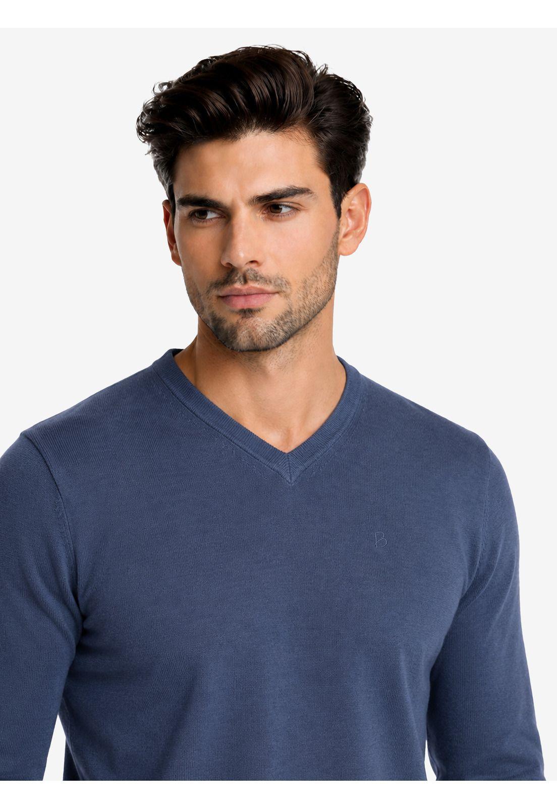 Sweater Cuello V Regular Fit Denim Piero Butti PBDVI20DE-2