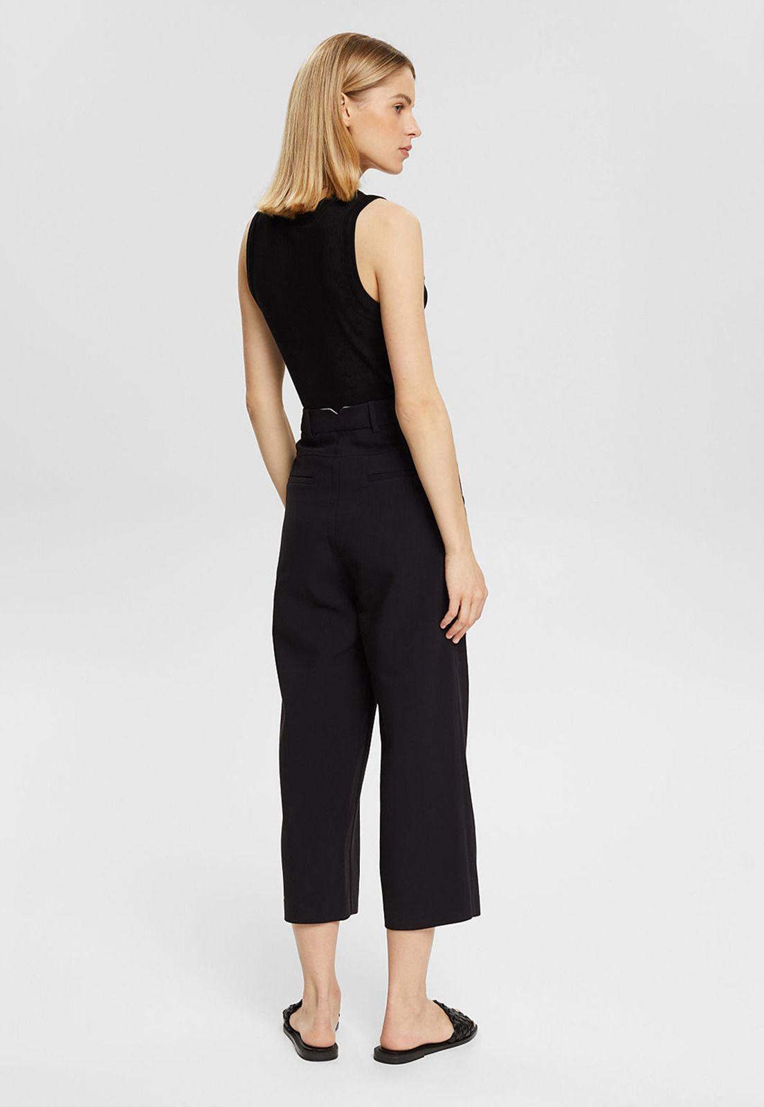 Pantalón Culotte Con Cintura Alta Mujer Esprit-1