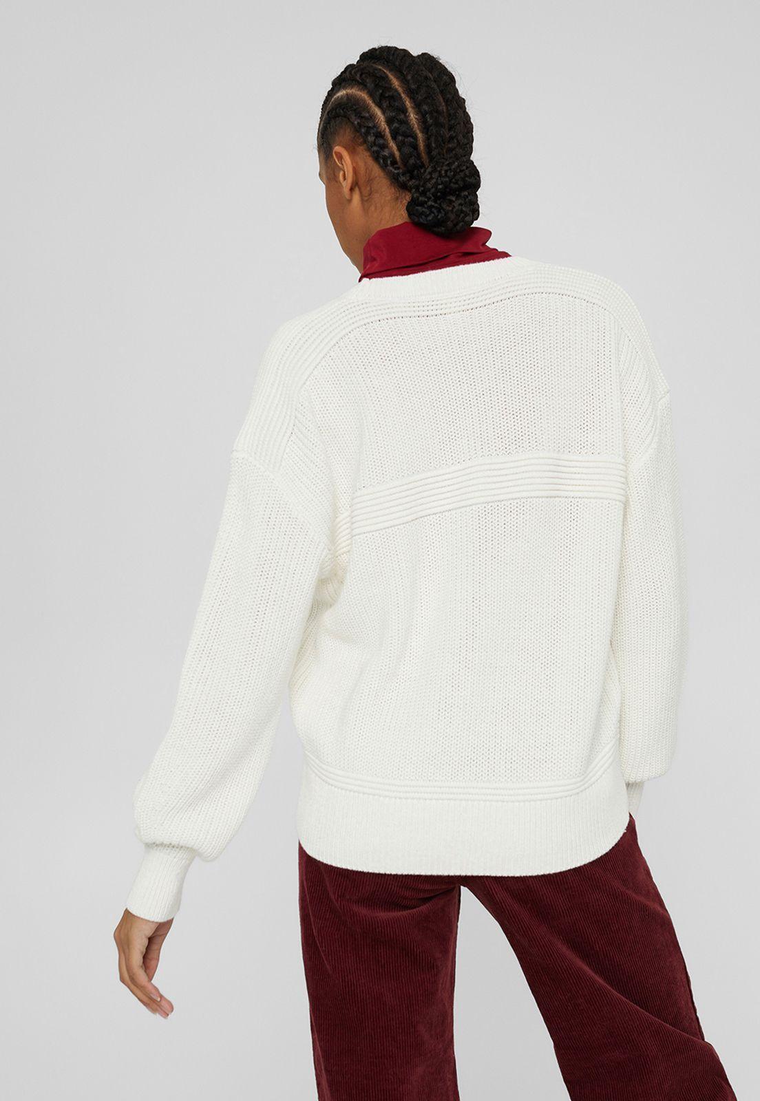 Sweater Mujer Con Textura Esprit Verde oscuro-1