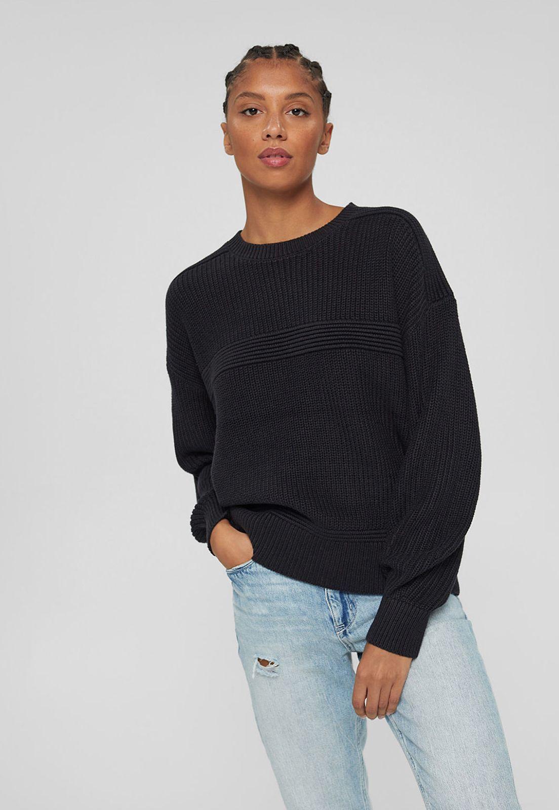 Sweater Mujer Con Textura Esprit Verde oscuro-0