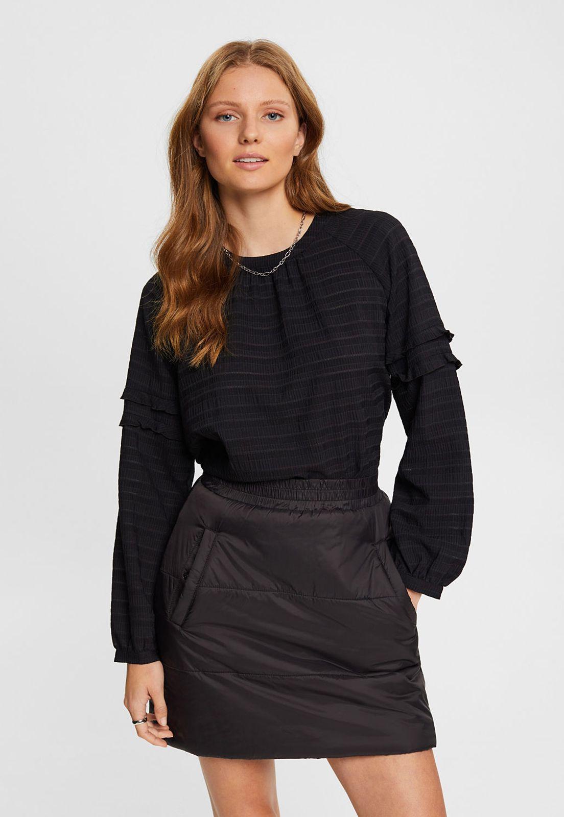 Blusa Con Textura Y Volantes Mujer Esprit-0