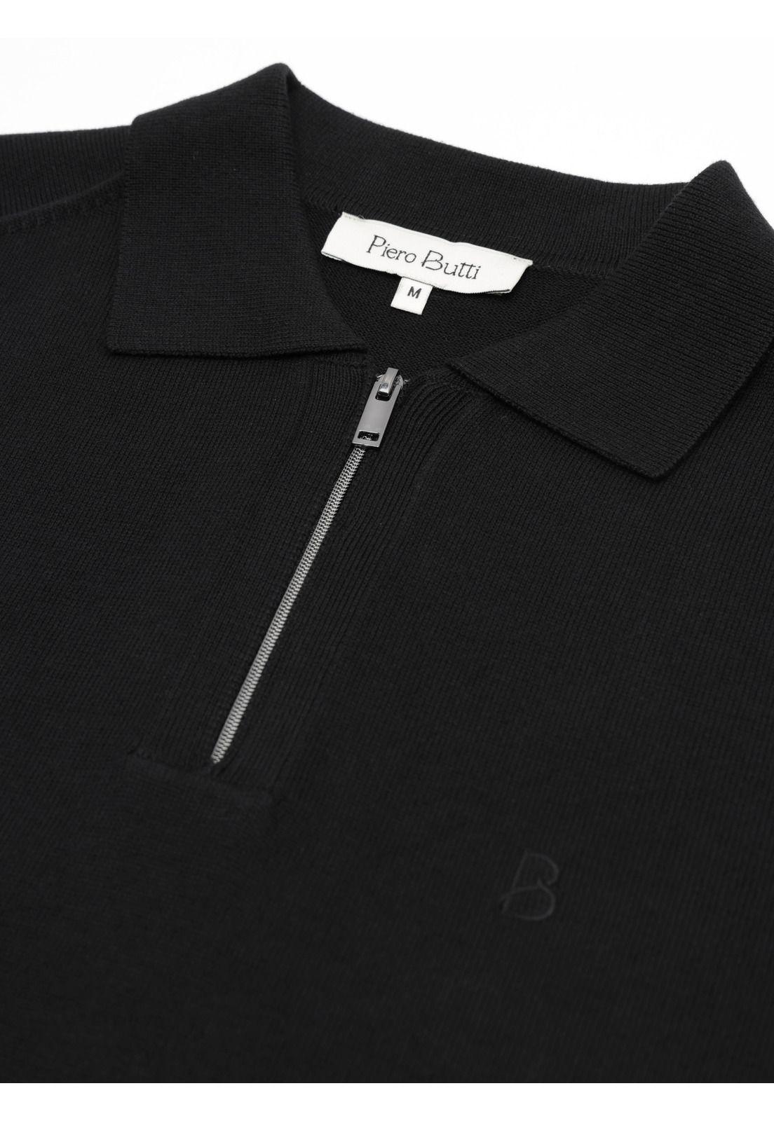 Polera tejida Lisa Regular Fit Negro Piero Butti PBDVK56NE-4