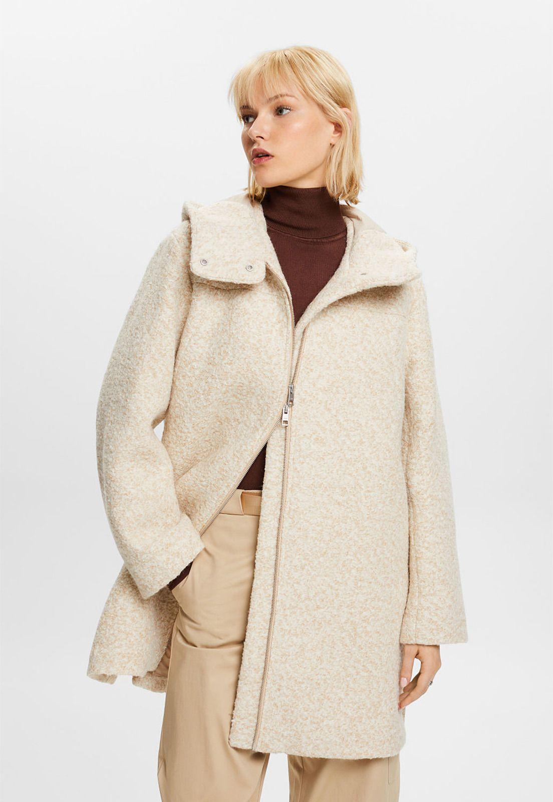 Abrigo De Rizo Con Capucha Mujer Esprit 093EE1G326-0