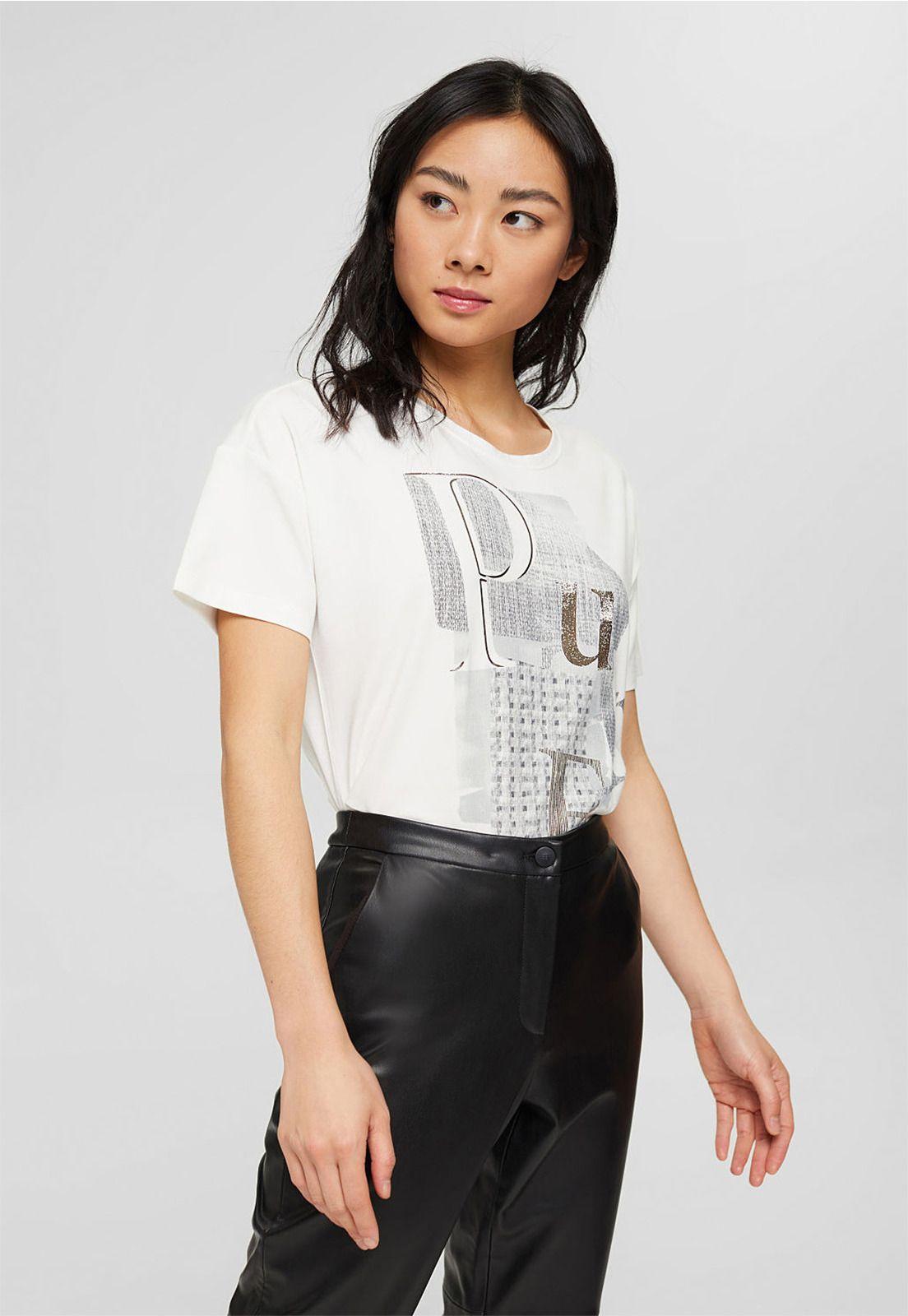 Polera Mujer Manga Corta Con Estampado Esprit-0