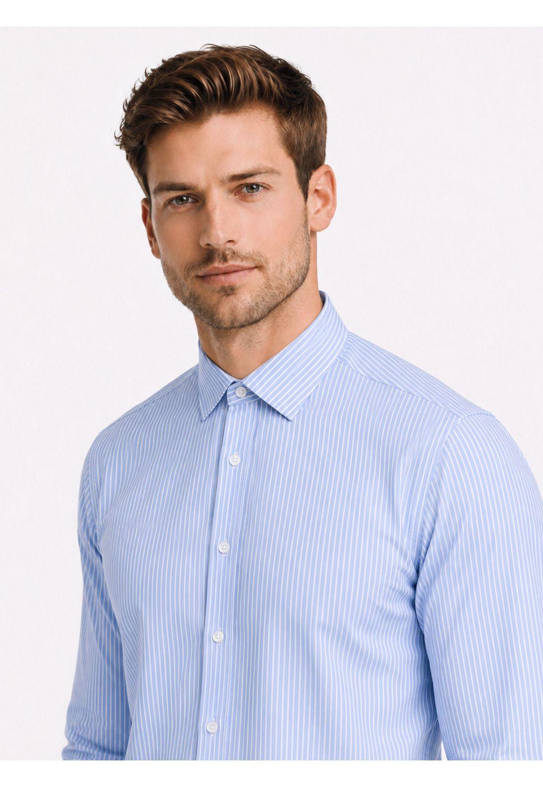 Camisa Formal Rayas Slim Fit Celeste Arrow ARM0622CE-2