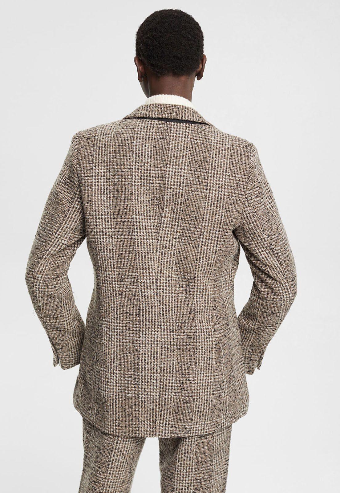 Blazer A Cuadros En Mezcla De Lana Mujer Esprit-1