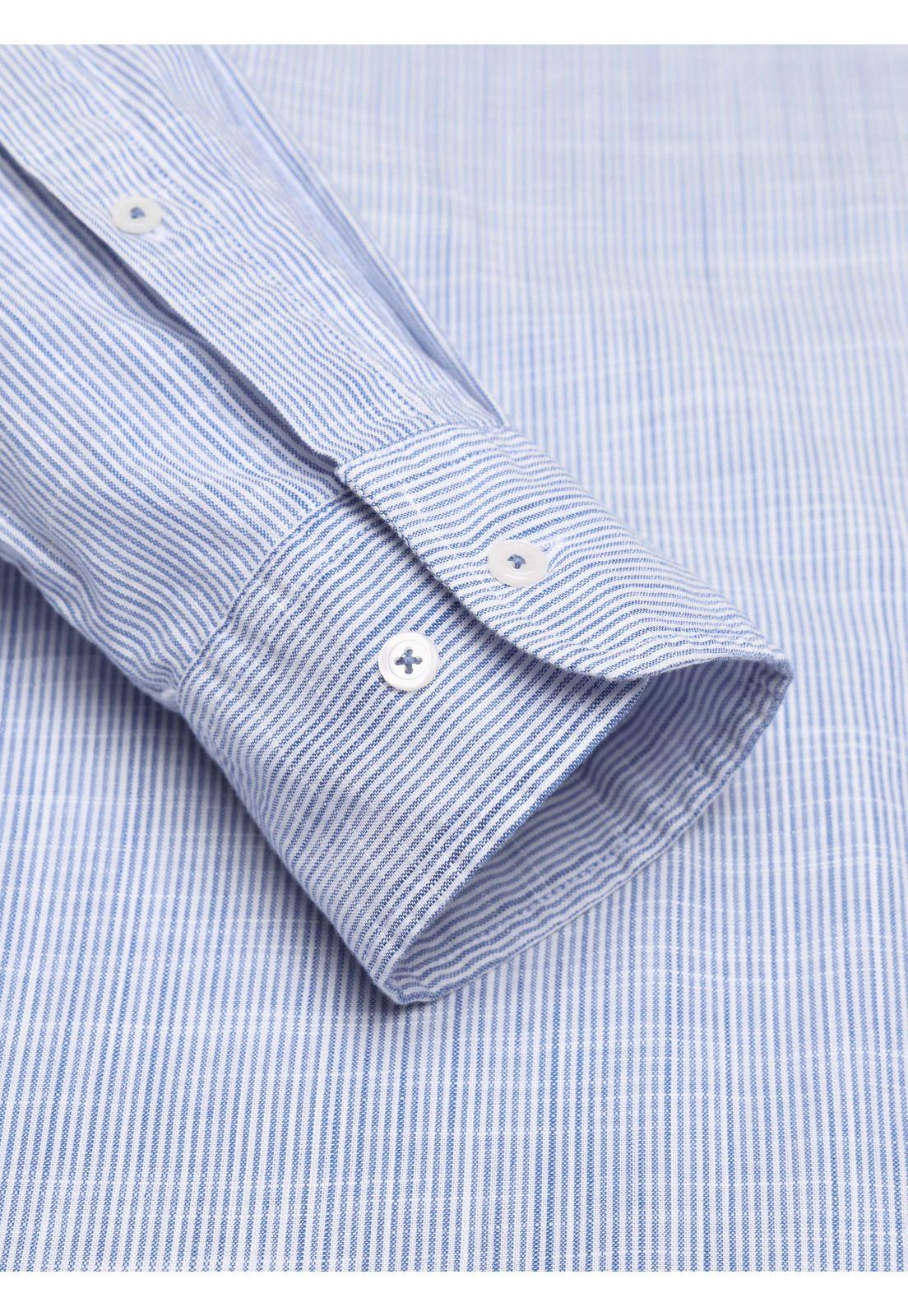 Camisa Texturada Regular Fit Azul Arrow CM34029AZ-5